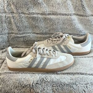 White,Gray And Ivory Adidas Samba